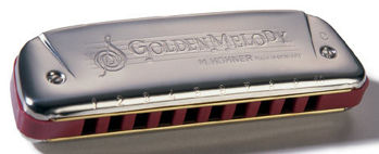 Image de Harmonica HOHNER PROGRESSIVE GOLDEN MELODY 10 Trous Sommier Plastique  542/20 EN A