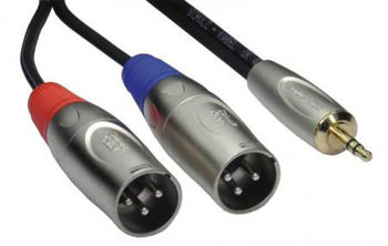 Image de Cable audio 1plug ml 3.5 ST / 2xlr ml 06 m