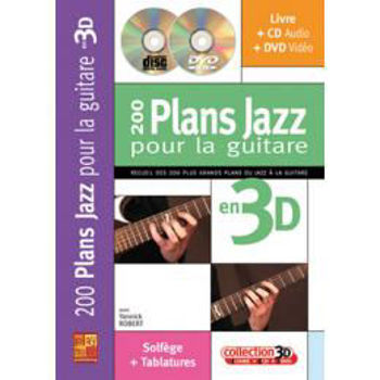 Image de 200 PLANS JAZZ Pour LA GUITARE ROBERT Y. EN 3D +CD+DVD Gratuits