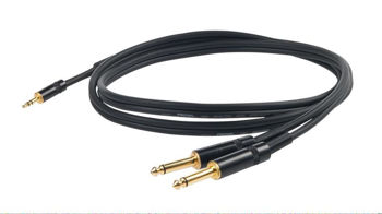 Image de Cable Audio 1plug ml 3.5 ST / 2jk Male 6.3 Mono