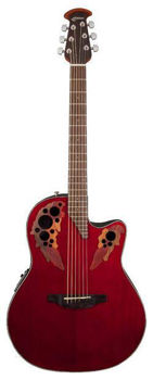 Image de Guitare Folk Electro acoustique OVATION Celebrity Elite Ouies Mid-depth CE44-RR Ruby Red