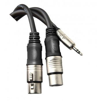 Image de Cable Audio 1plug ml 3.5 ST / 2Xlr Fem 1.80m