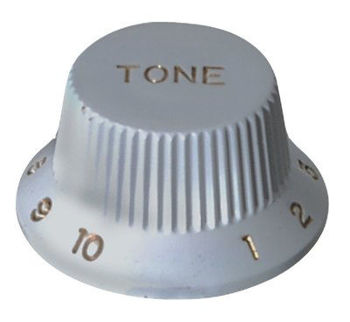 Image de BOUTON Potentiometre Tone TYPE STRAT BLANC Axe 6mm