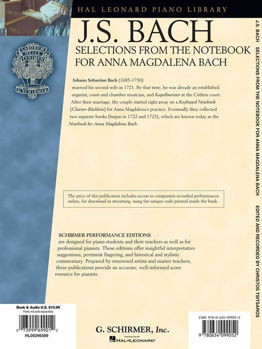 Image de BACH JS SELECTIONS FROM THE NOTEBOOK A.Magdalena +CD gratuit