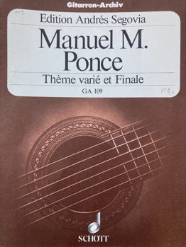Image de PONCE M.MANUEL THEME VARIE ET FINAL  Guitare Classique