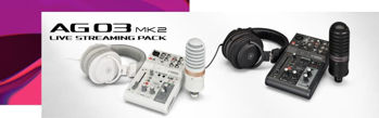 Image de Interface Audio & Mixage Hybride YAMAHA AG03MK2+ Micro YCM01+CASQUE+ support micro +cables
