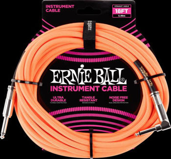 Image de Cable Instrument 05.49M ERNIE BALL JK DR / JK COUDE Orange Fluo