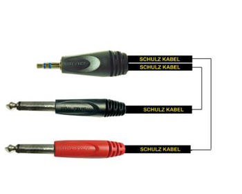 Image de Cable Audio 1plug ml 3.5 ST/2jk ml 6.3 Mono 03M Insert