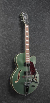 Picture of Guitare Electrique 1/2 caisse IBANEZ Serie AFS75T Metallic Green Flat avec Bigsby D/