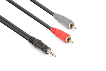 Image de Cable Audio 2Rca ml /1plug Male 3.5 ST 03m