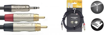 Image de Cable Audio 2Rca ml /1plug Male 3.5 ST 01.5m Deluxe