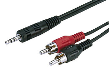 Image de Cable Audio 2rca ml/ 1 plug stereo 2m