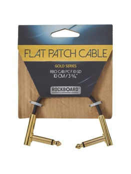 Image de Cable PATCH 0.10m ROCKBOARD Jk Coudé / Jk Coudé tete Plate Gold plaqué OR