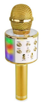 Image de Micro Karaoke Bluetooth, HP, MP3 BT Eclairage Led Doré