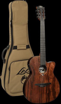 Image de Guitare Classique Electro Acoustique 46mm LAG Green Guitar SAUVAGE SLIM +Housse
